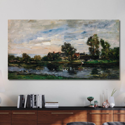 Un Paesaggio Charles François Daubigny cfd1 quadro stampato su tela