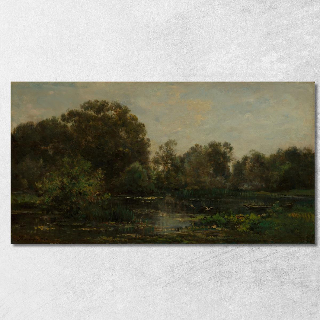 Paesaggio Fluviale Con Cicogne Charles François Daubigny cfd3 quadro stampato su tela