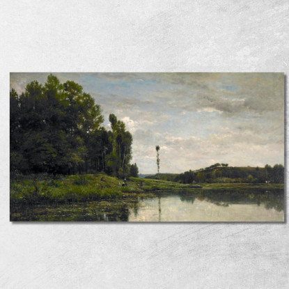 Sponde Dell'Oise Ad Auvers Charles François Daubigny cfd5 quadro stampato su tela