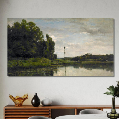 Sponde Dell'Oise Ad Auvers Charles François Daubigny cfd5 quadro stampato su tela