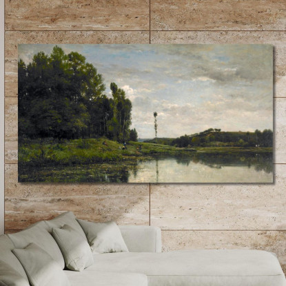 Sponde Dell'Oise Ad Auvers Charles François Daubigny cfd5 quadro stampato su tela
