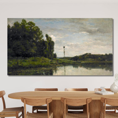 Sponde Dell'Oise Ad Auvers Charles François Daubigny cfd5 quadro stampato su tela