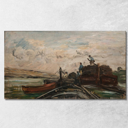 Chiatte Su Un Fiume Charles François Daubigny cfd7 quadro stampato su tela