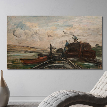 Chiatte Su Un Fiume Charles François Daubigny cfd7 quadro stampato su tela