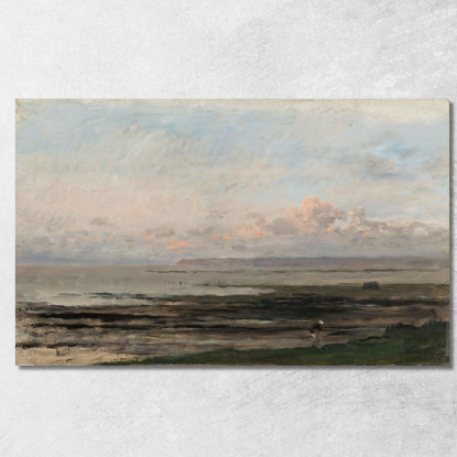 Spiaggia Con La Bassa Marea Charles François Daubigny cfd8 quadro stampato su tela