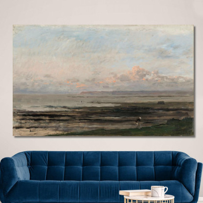 Spiaggia Con La Bassa Marea Charles François Daubigny cfd8 quadro stampato su tela