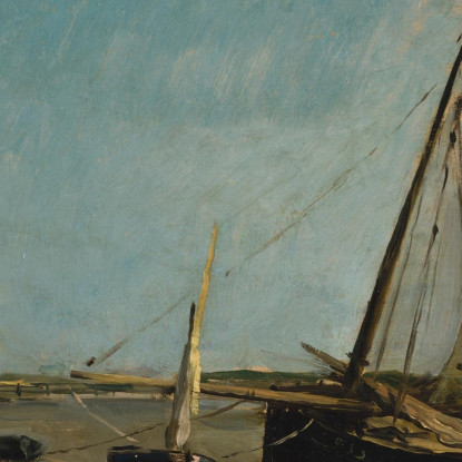 Barche Sulla Costa Di Étaples Charles François Daubigny cfd9 quadro stampato su tela