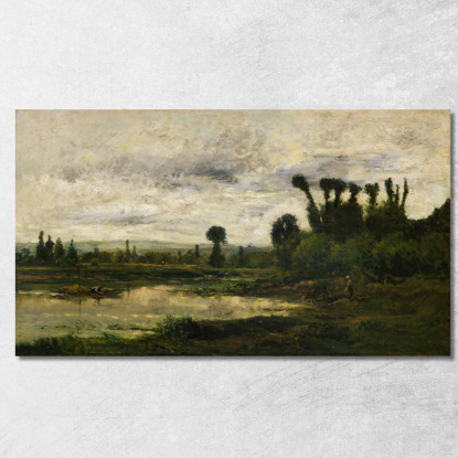 Sponde Dell'Oise Con Tempo Di Tempesta Charles François Daubigny cfd13 quadro stampato su tela