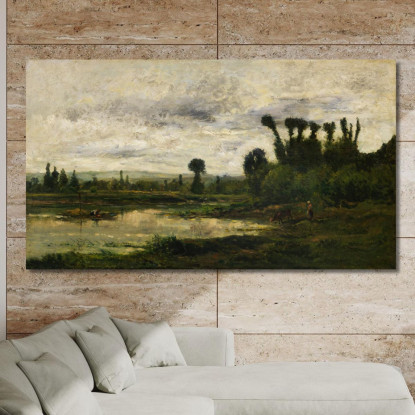 Sponde Dell'Oise Con Tempo Di Tempesta Charles François Daubigny cfd13 quadro stampato su tela