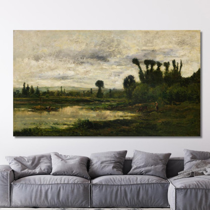 Sponde Dell'Oise Con Tempo Di Tempesta Charles François Daubigny cfd13 quadro stampato su tela
