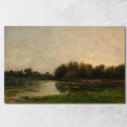 Sponde Dell'Oise Charles François Daubigny cfd14 quadro stampato su tela