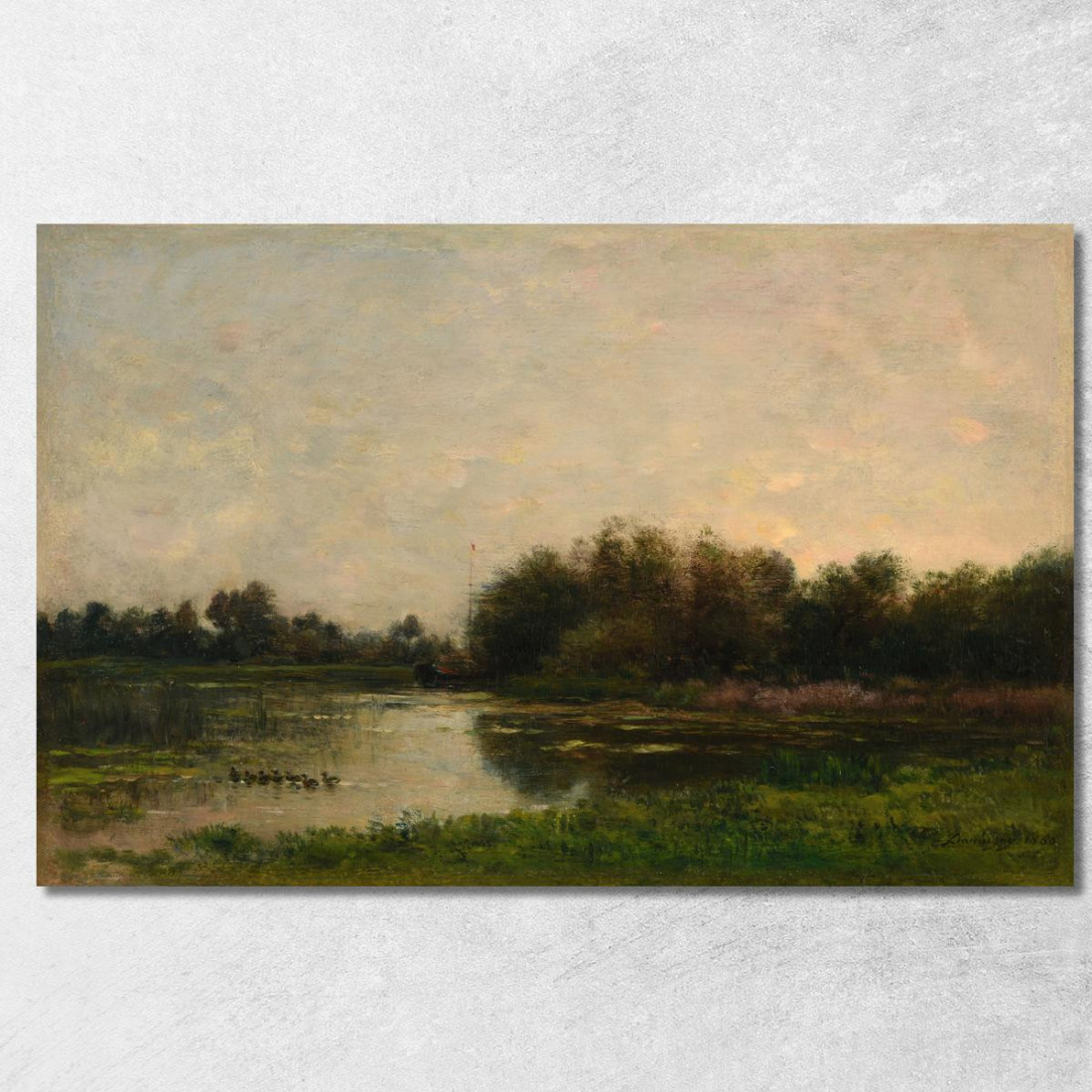 Sponde Dell'Oise Charles François Daubigny cfd14 quadro stampato su tela