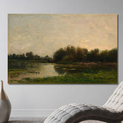 Sponde Dell'Oise Charles François Daubigny cfd14 quadro stampato su tela