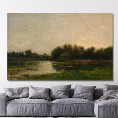 Sponde Dell'Oise Charles François Daubigny cfd14 quadro stampato su tela