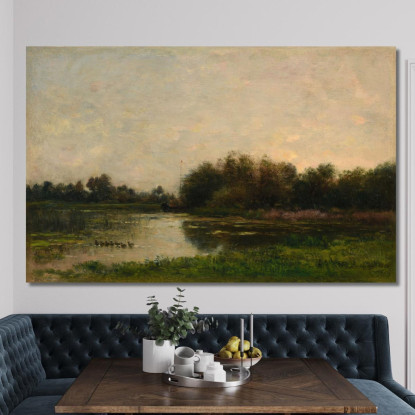 Sponde Dell'Oise Charles François Daubigny cfd14 quadro stampato su tela