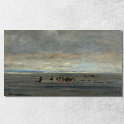 Raccoglitori Di Vongole Charles François Daubigny cfd17 quadro stampato su tela