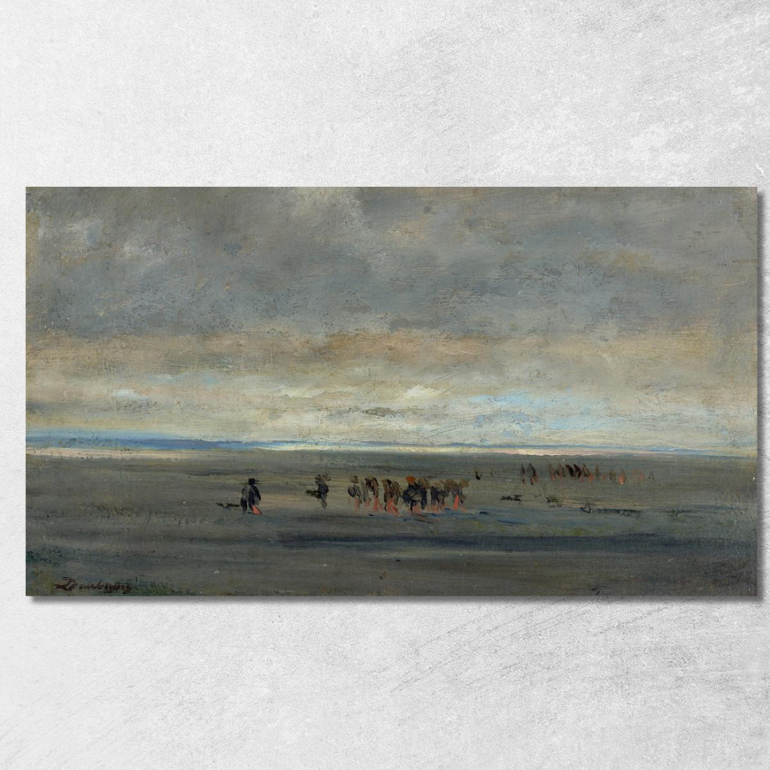 Raccoglitori Di Vongole Charles François Daubigny cfd17 quadro stampato su tela