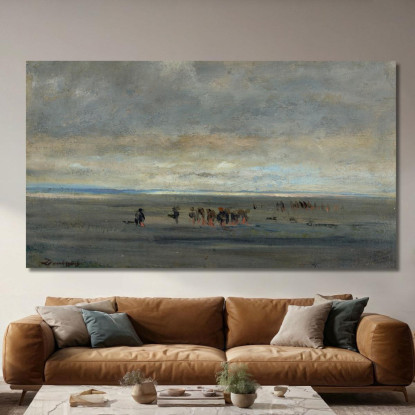 Raccoglitori Di Vongole Charles François Daubigny cfd17 quadro stampato su tela