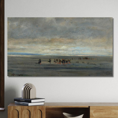 Raccoglitori Di Vongole Charles François Daubigny cfd17 quadro stampato su tela