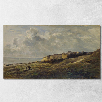 Paesaggio Costiero In Normandia Villerville-Sur-Mer Charles François Daubigny cfd18 quadro stampato su tela