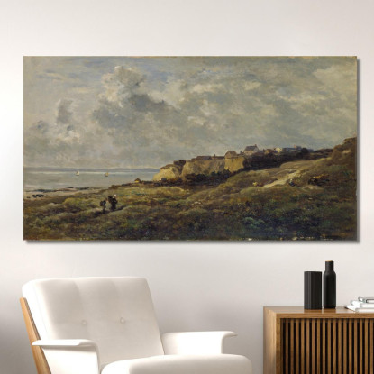 Paesaggio Costiero In Normandia Villerville-Sur-Mer Charles François Daubigny cfd18 quadro stampato su tela