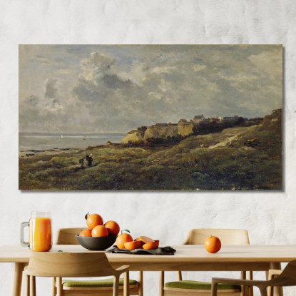 Paesaggio Costiero In Normandia Villerville-Sur-Mer Charles François Daubigny cfd18 quadro stampato su tela