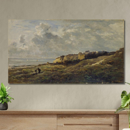 Paesaggio Costiero In Normandia Villerville-Sur-Mer Charles François Daubigny cfd18 quadro stampato su tela