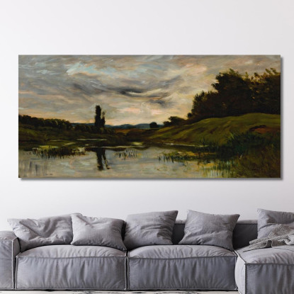 Tramonto Sul Fiume Charles François Daubigny cfd20 quadro stampato su tela