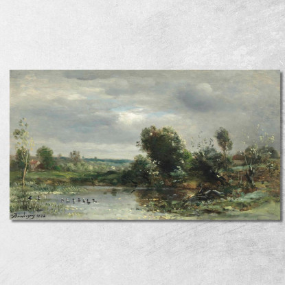Anatroccoli Su Un Lago Charles François Daubigny cfd22 quadro stampato su tela