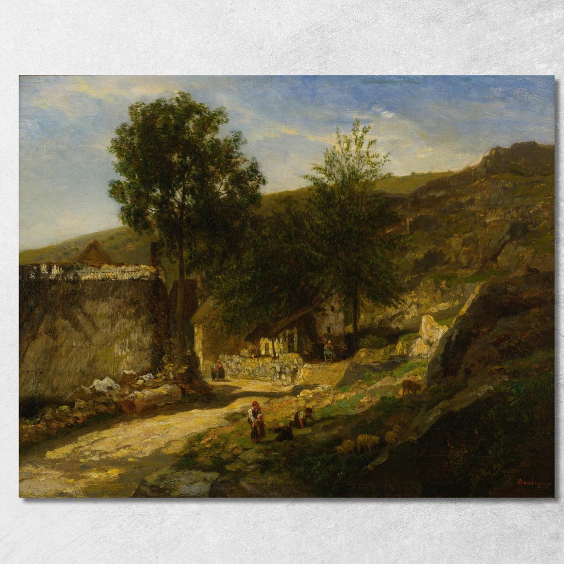 Ingresso Al Villaggio Charles François Daubigny cfd23 quadro stampato su tela