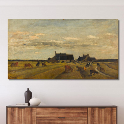 Fattoria A Kerity Bretagna Charles François Daubigny cfd25 quadro stampato su tela