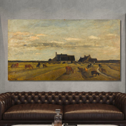 Fattoria A Kerity Bretagna Charles François Daubigny cfd25 quadro stampato su tela