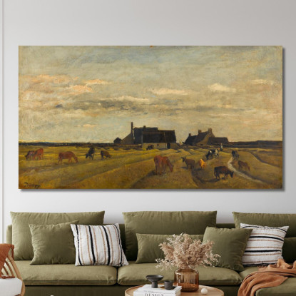 Fattoria A Kerity Bretagna Charles François Daubigny cfd25 quadro stampato su tela