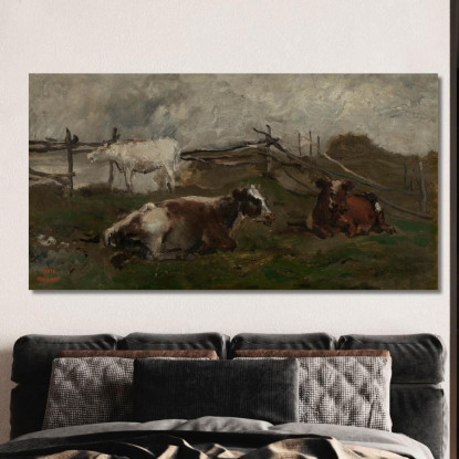 Mucche Nel Prato Charles François Daubigny cfd29 quadro stampato su tela
