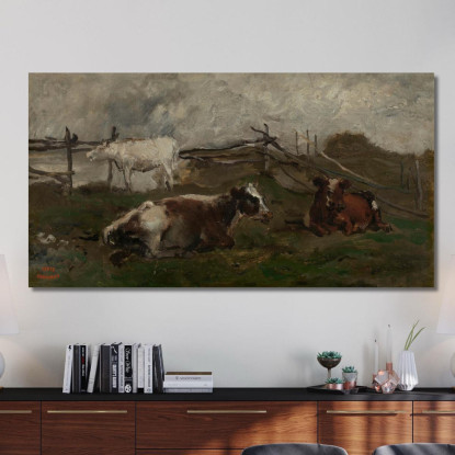 Mucche Nel Prato Charles François Daubigny cfd29 quadro stampato su tela