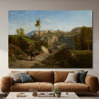 Paesaggio Vicino A Crémieu Charles François Daubigny cfd34 quadro stampato su tela