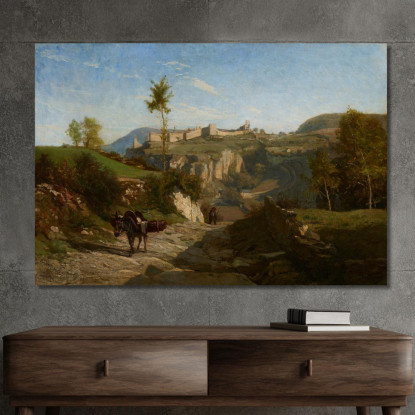 Paesaggio Vicino A Crémieu Charles François Daubigny cfd34 quadro stampato su tela
