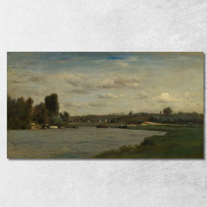 Paesaggio Su Un Fiume Charles François Daubigny cfd35 quadro stampato su tela