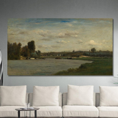 Paesaggio Su Un Fiume Charles François Daubigny cfd35 quadro stampato su tela
