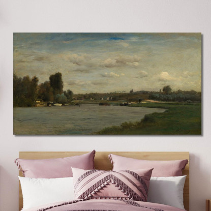 Paesaggio Su Un Fiume Charles François Daubigny cfd35 quadro stampato su tela