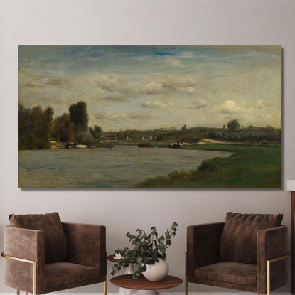 Paesaggio Su Un Fiume Charles François Daubigny cfd35 quadro stampato su tela