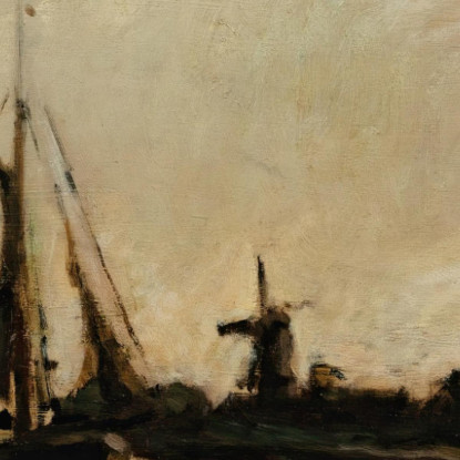 Paesaggio Con Un Canale In Olanda Charles François Daubigny cfd37 quadro stampato su tela