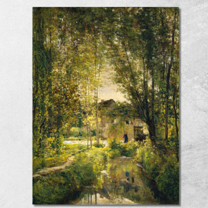 Paesaggio Con Un Ruscello Illuminato Dal Sole Charles François Daubigny cfd38 quadro stampato su tela