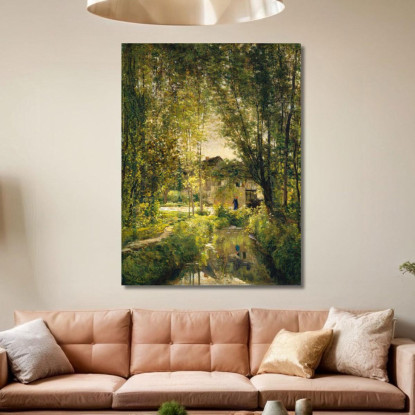 Paesaggio Con Un Ruscello Illuminato Dal Sole Charles François Daubigny cfd38 quadro stampato su tela
