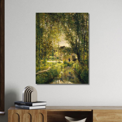 Paesaggio Con Un Ruscello Illuminato Dal Sole Charles François Daubigny cfd38 quadro stampato su tela
