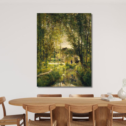 Paesaggio Con Un Ruscello Illuminato Dal Sole Charles François Daubigny cfd38 quadro stampato su tela