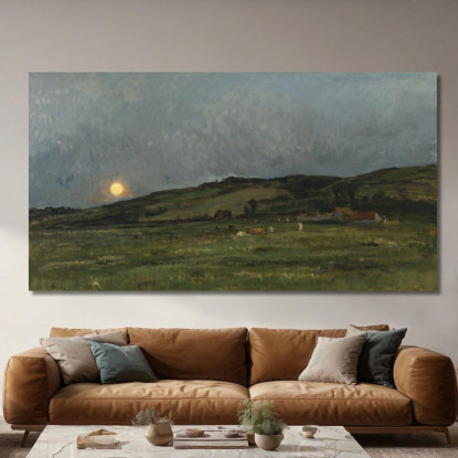 Paesaggio Con Mucche Charles François Daubigny cfd39 quadro stampato su tela