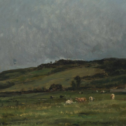 Paesaggio Con Mucche Charles François Daubigny cfd39 quadro stampato su tela