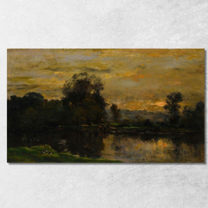 Paesaggio Con Anatre Charles François Daubigny cfd40 quadro stampato su tela