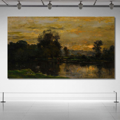 Paesaggio Con Anatre Charles François Daubigny cfd40 quadro stampato su tela